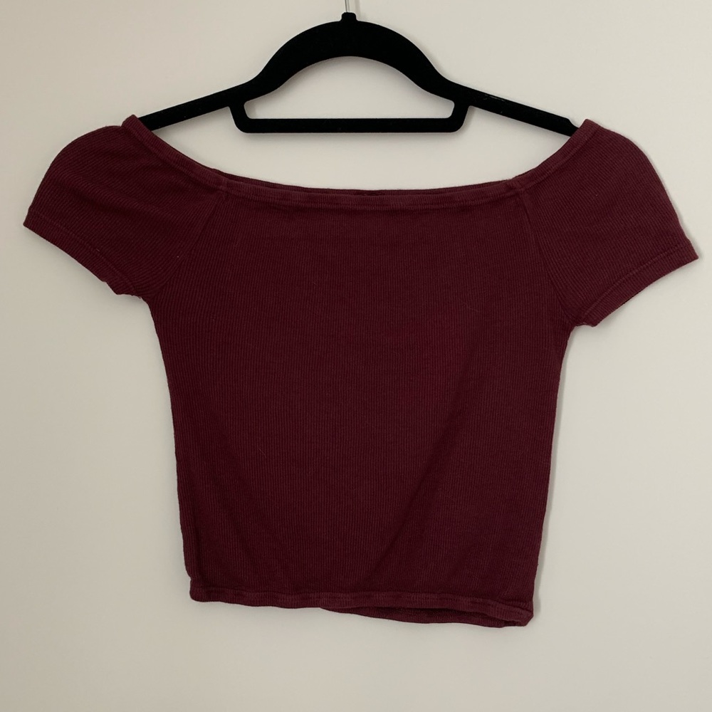 J Galt Brandy Melville Off the Shoulder Crop Top